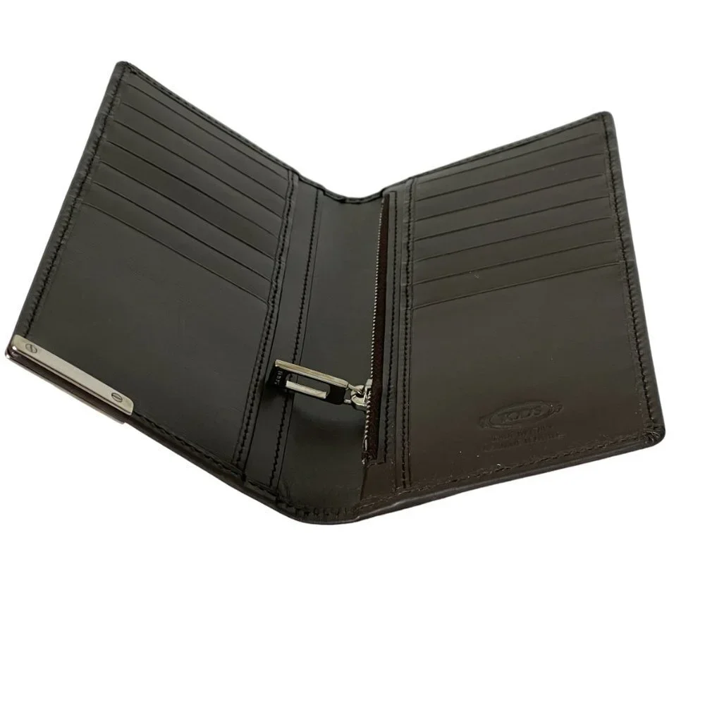 Tod's Italy Brown Barretta MET Leather Vertical‎ Wallet, XAMBRRB7449PULS81